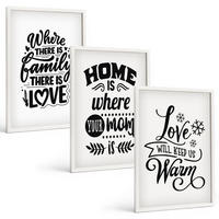 BILDER SET 3er Set - 40x60 cm Weißer Rahmen - Familie, Liebe, Zuhause, Wärme - Weiß, Kunststoff (40/60cm) - TULUP