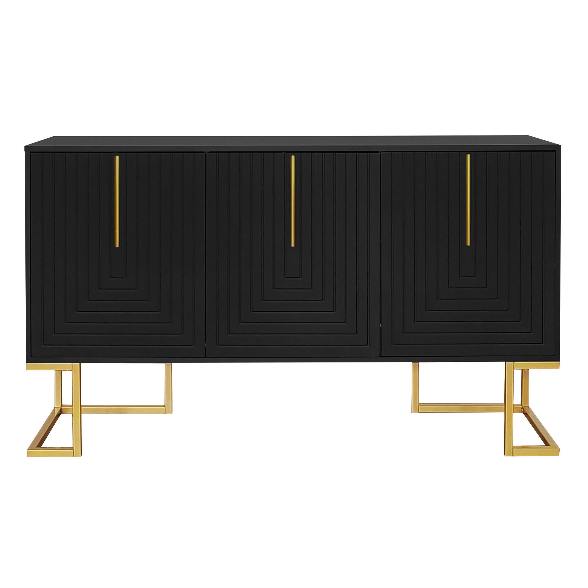 SIDEBOARD Schwarz 138/40/80,5CM - Schwarz, Holzwerkstoff/Metall (40/80.5/138cm) - Urban Meuble