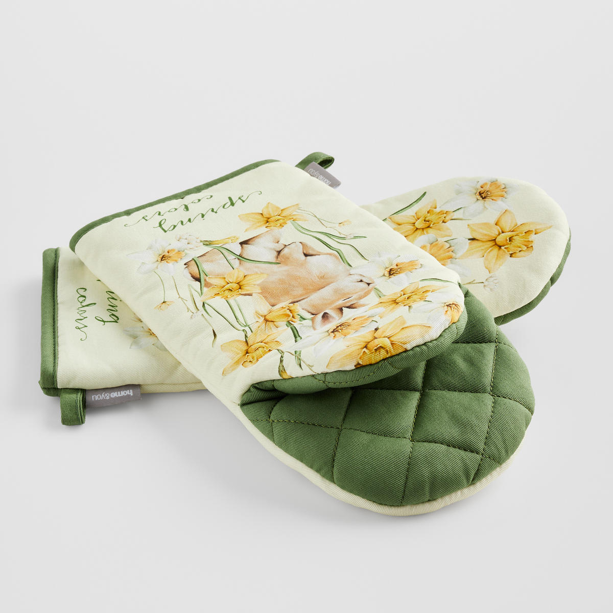 OFENHANDSCHUH 2er Set Daffelisbunny - Gelb, Textil (14/30cm) - home&you