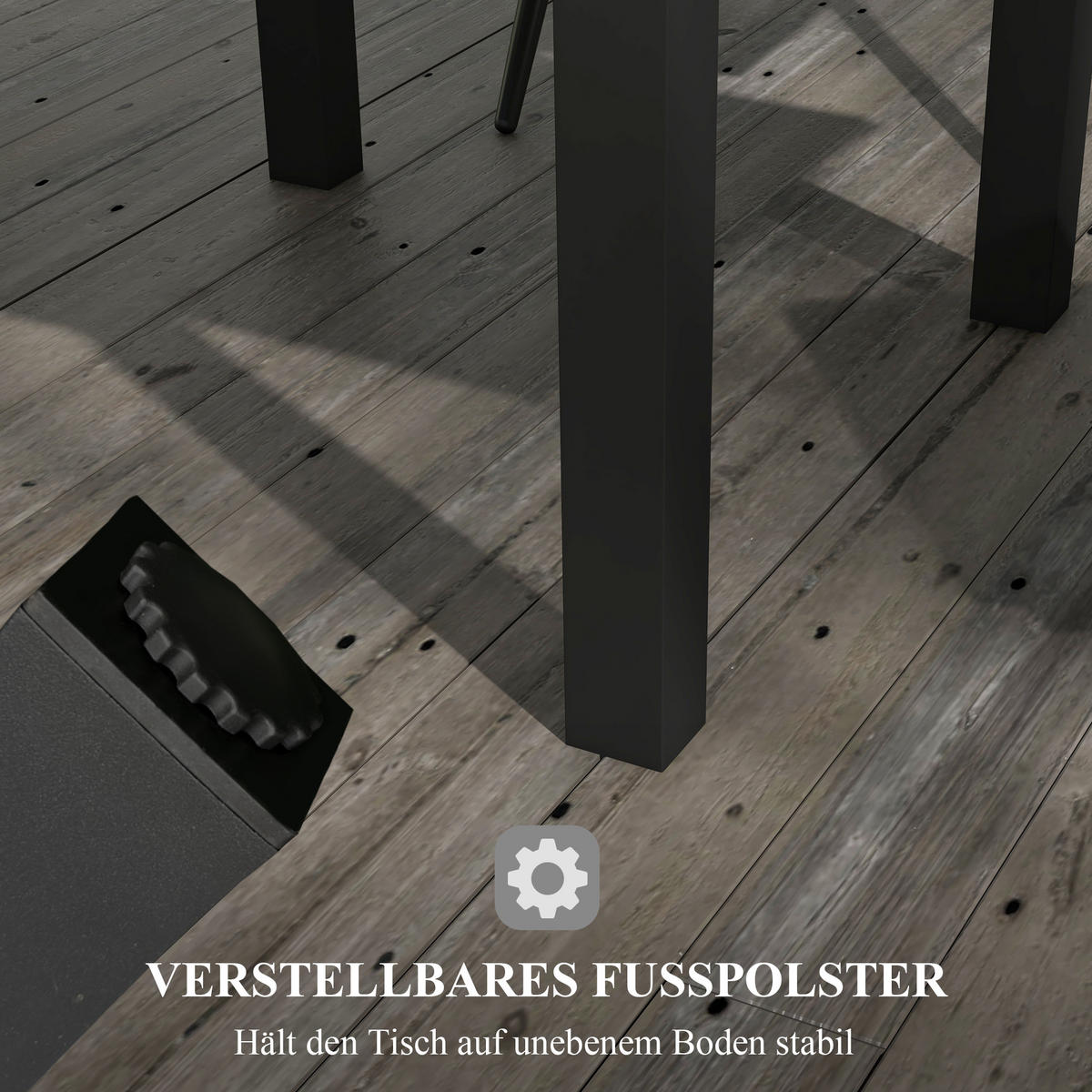 GARTENTISCH, Grau, Aluminium - Grau, Metall (162/80/75cm) - Outsunny