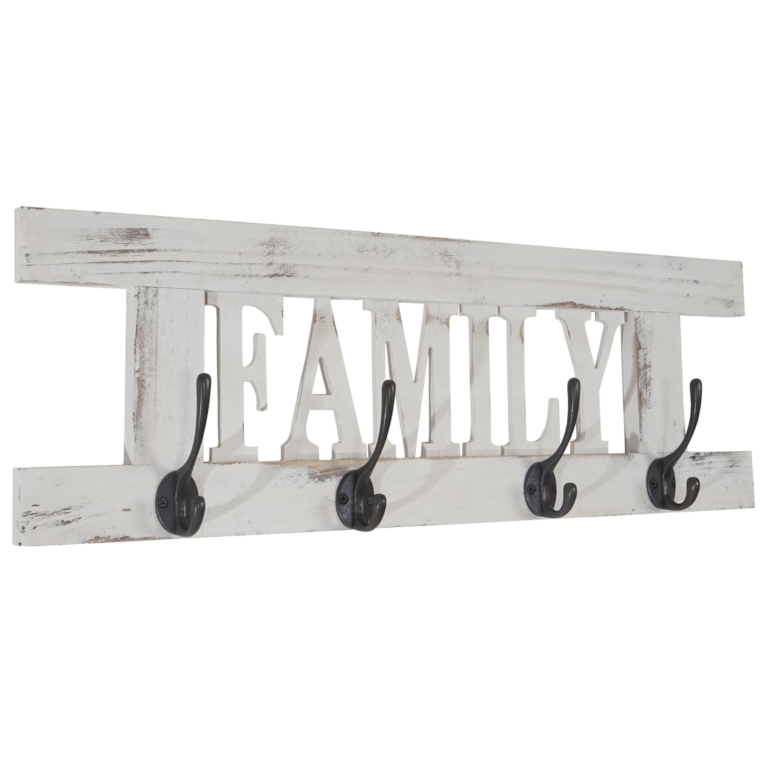 WANDGARDEROBE FAMILY SHABBY-LOOK Cremeweiß - Weiß, Holz (60/21/2cm) - MCW