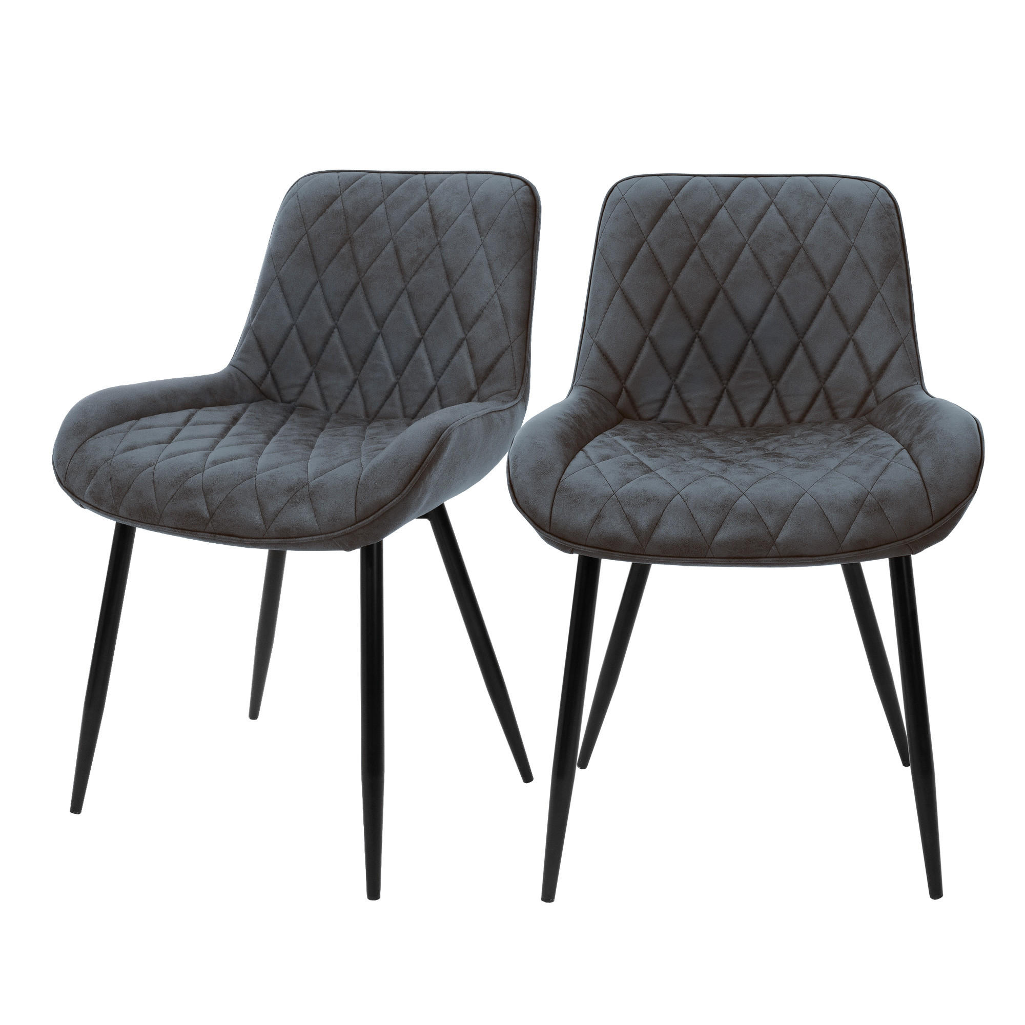 ML-DESIGN JÍDELNÍ ŽIDLE, sada 2 ks, antracitová, z umělé kůže
