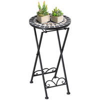 PFLANZENSTÄNDER, Metall, Schwarz+Weiß+Gelb - Multicolor, Metall (36/67/36cm) - Outsunny