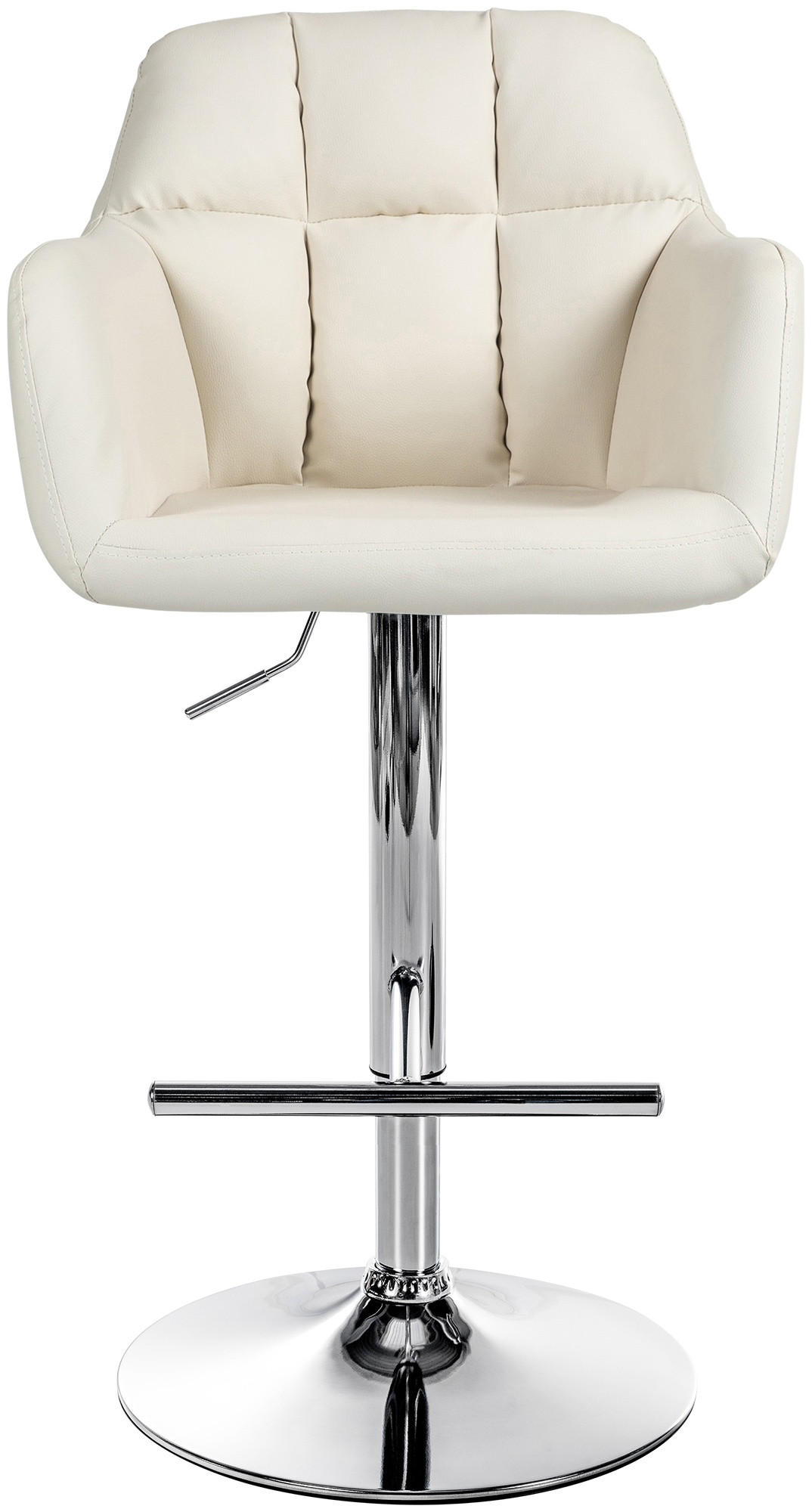 BARHOCKER Lederlook creme - Chromfarben/Creme, Textil (57/97/59cm) - CLP