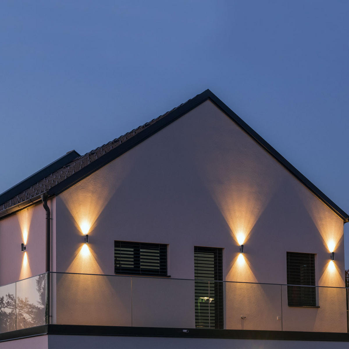 AUSSEN-WANDLEUCHTE Aluminium Schwarz - Schwarz, Glas (6.5/16.5/11.5cm)