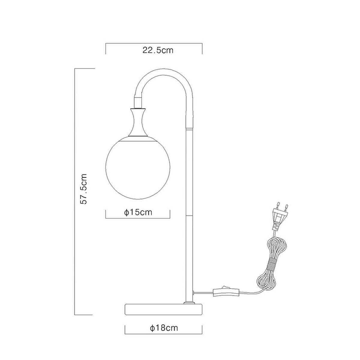 TISCHLEUCHTE Metall Schwarz - Schwarz, Glas (22.5/18/57.5cm) - Globo Lighting