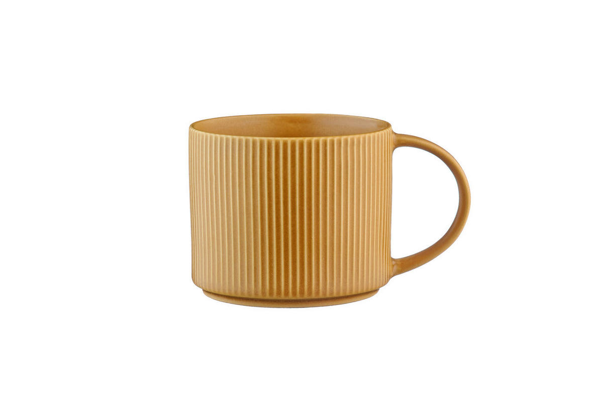 BECHER Scandi 500ml - 4er-Set - Ocre - Gelb, Keramik (0.5L) - Björn