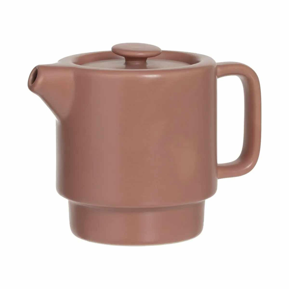 TEEKANNE mit Tasse Natural Terrakotta 400 ml 13,5/10/15 cm - Rosa, Keramik (10/13.5cm) - Secret de Gourmet