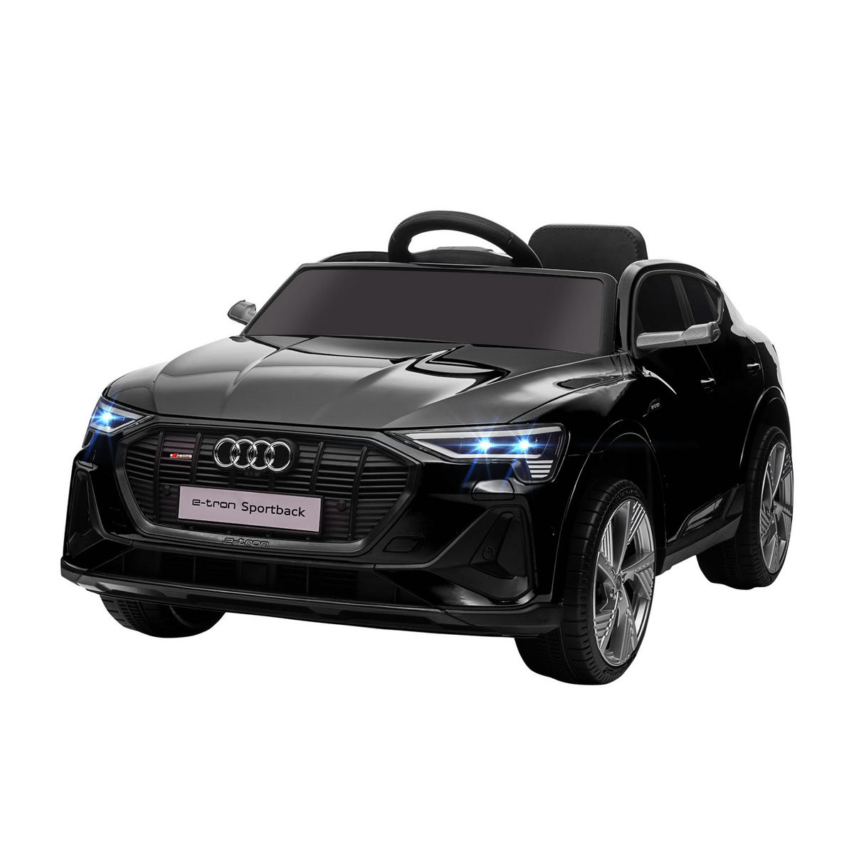 KINDER ELEKTROAUTO, Schwarz/Rot/Weiß, Kunststoff+ Stahl - Schwarz, Metall (108/60/47cm) - HOMCOM