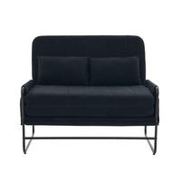 SCHLAFSOFA 2-Sitzer umbaubar mit Metallgestell, DE-42601, Schwarz - Schwarz, Metall (104/92/85cm) - ComfortXL