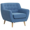 SESSEL Polsterbezug blau Motala - Hellbraun/Blau, Textil (77/76/80cm) - Beliani