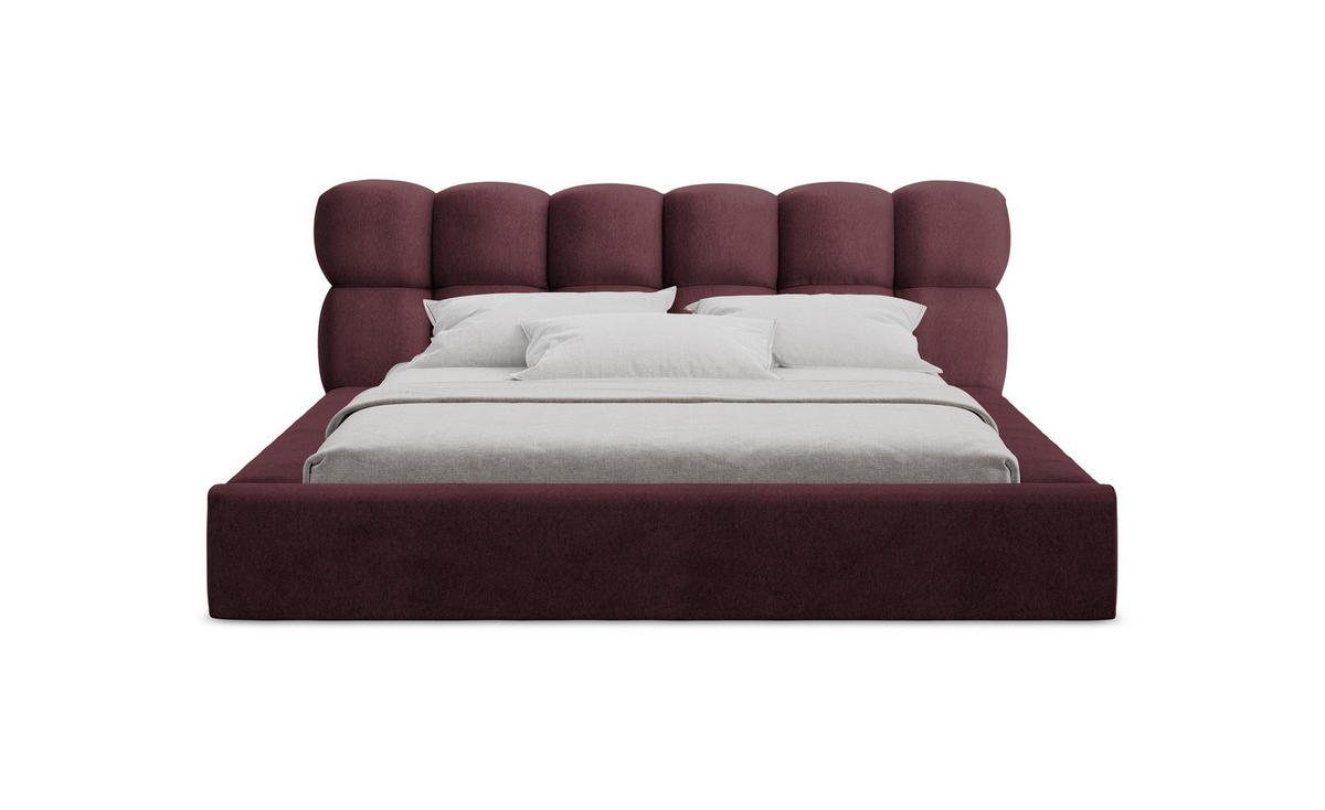 POLSTERBETT mit Bettkasten und Lattenrost 180x240 Rot - Bordeaux/Rot, Kunststoff/Textil (140/200cm) - Makamii