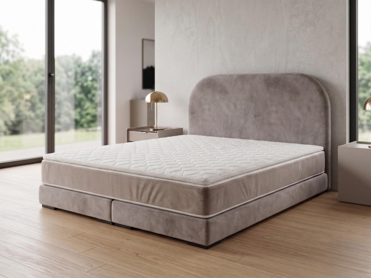 POLSTERBETT LEON1 120x 200 cm Farbe: Beige - Beige, Textil (120/200cm) - A&J MöbelLand