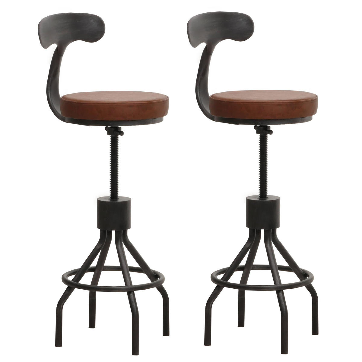 BARSKI STOLČEK Rjav, komplet 2 kosov - rjava, tekstil (41/108/47cm) - MCW