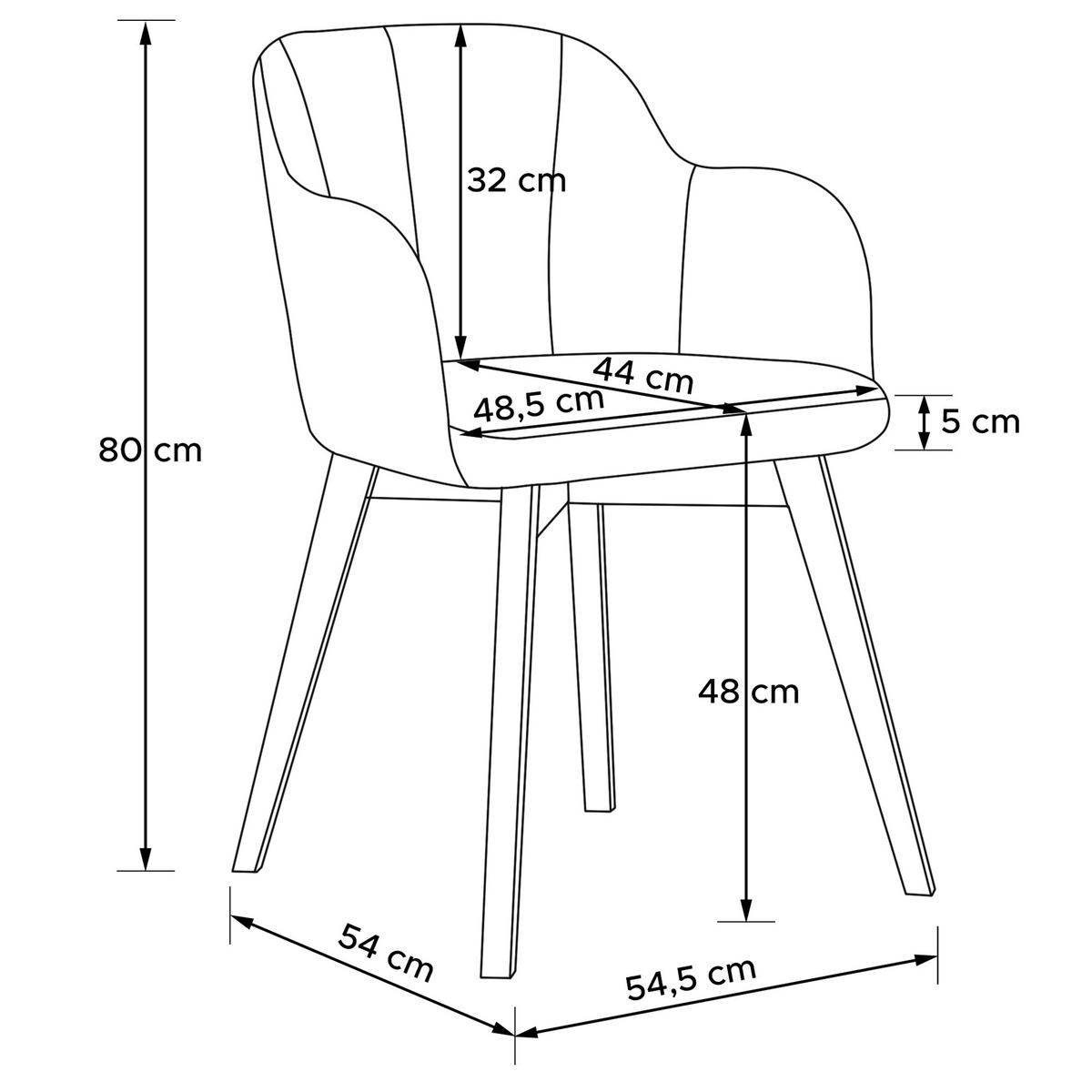 POLSTERSTUHL LONIS Esszimmerstühle 2er Set - Eichefarben/Beige, Holz/Textil (55/82/54cm) - KONSIMO®