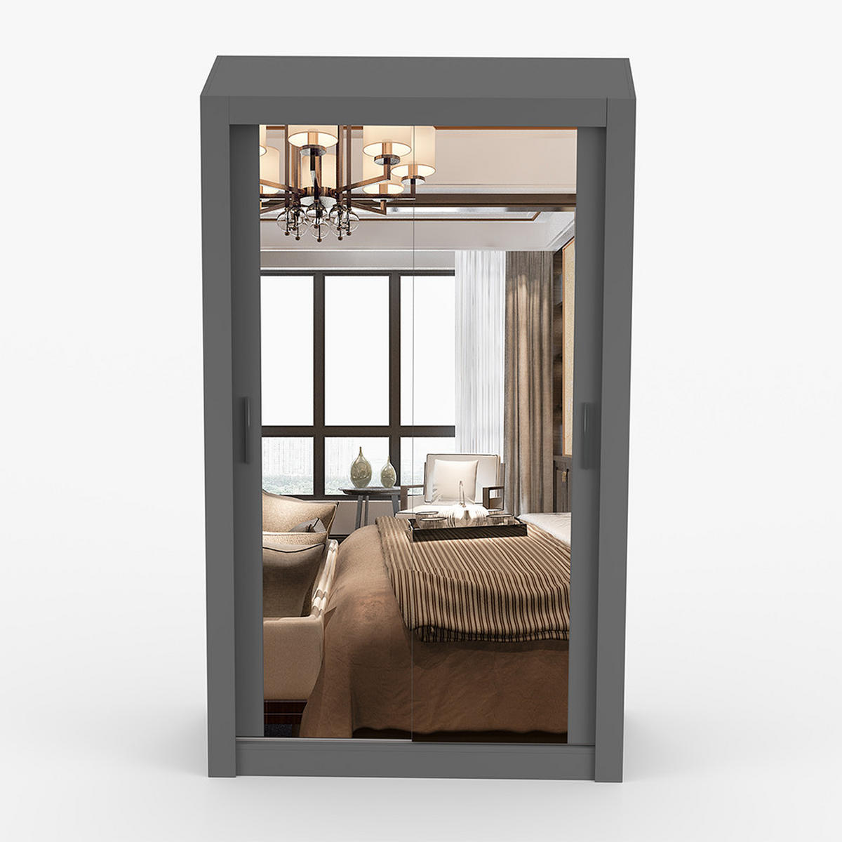 SKŘÍŇ s otočnými dveřmi Milan 120 cm 120/215/64 cm, 2dveřová, šedé - šedá, kompozitní dřevo (120/215/64cm) - imoebel24