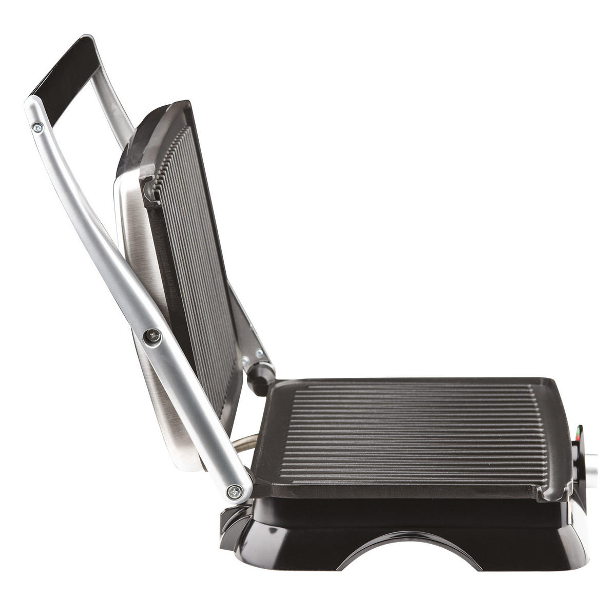 GRILL GR20 Schwarz und Silber, Panini Press - Silberfarben, Metall (15/12.3/33.2cm) - HKoenig