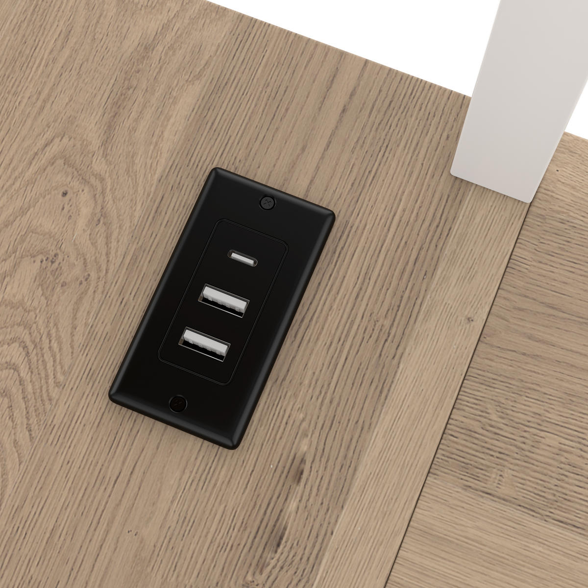 HOCHBETT 90x200cm Weiß Metall Schreibtisch LED-Licht USB-C - Weiß, Metall (90/200cm) - FLIEKS