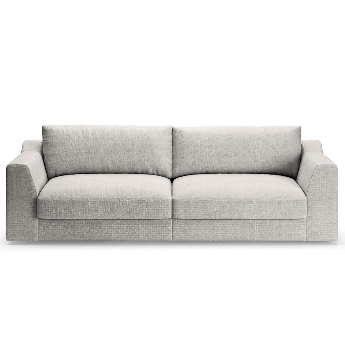 BIG-SOFA - Platinfarben/Grau, Kunststoff/Textil (274/90/112cm) - home24