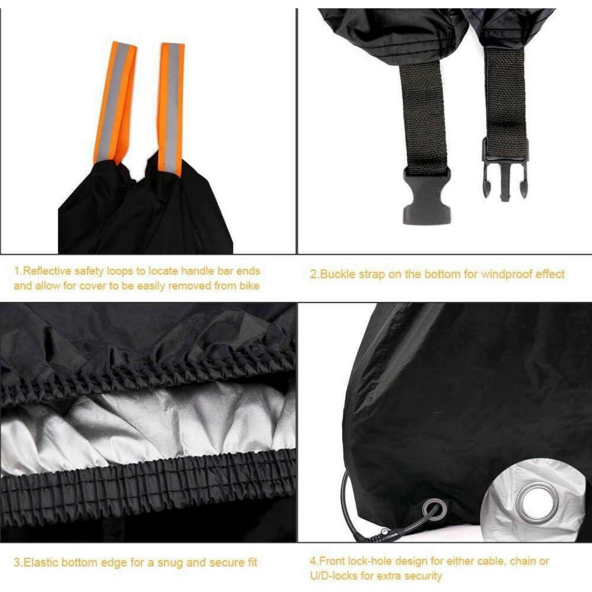 FAHRRADABDECKUNG Wasserdicht Oxford-Gewebe 200 x 110 x 70 cm - Schwarz, Kunststoff (110/95/210cm)