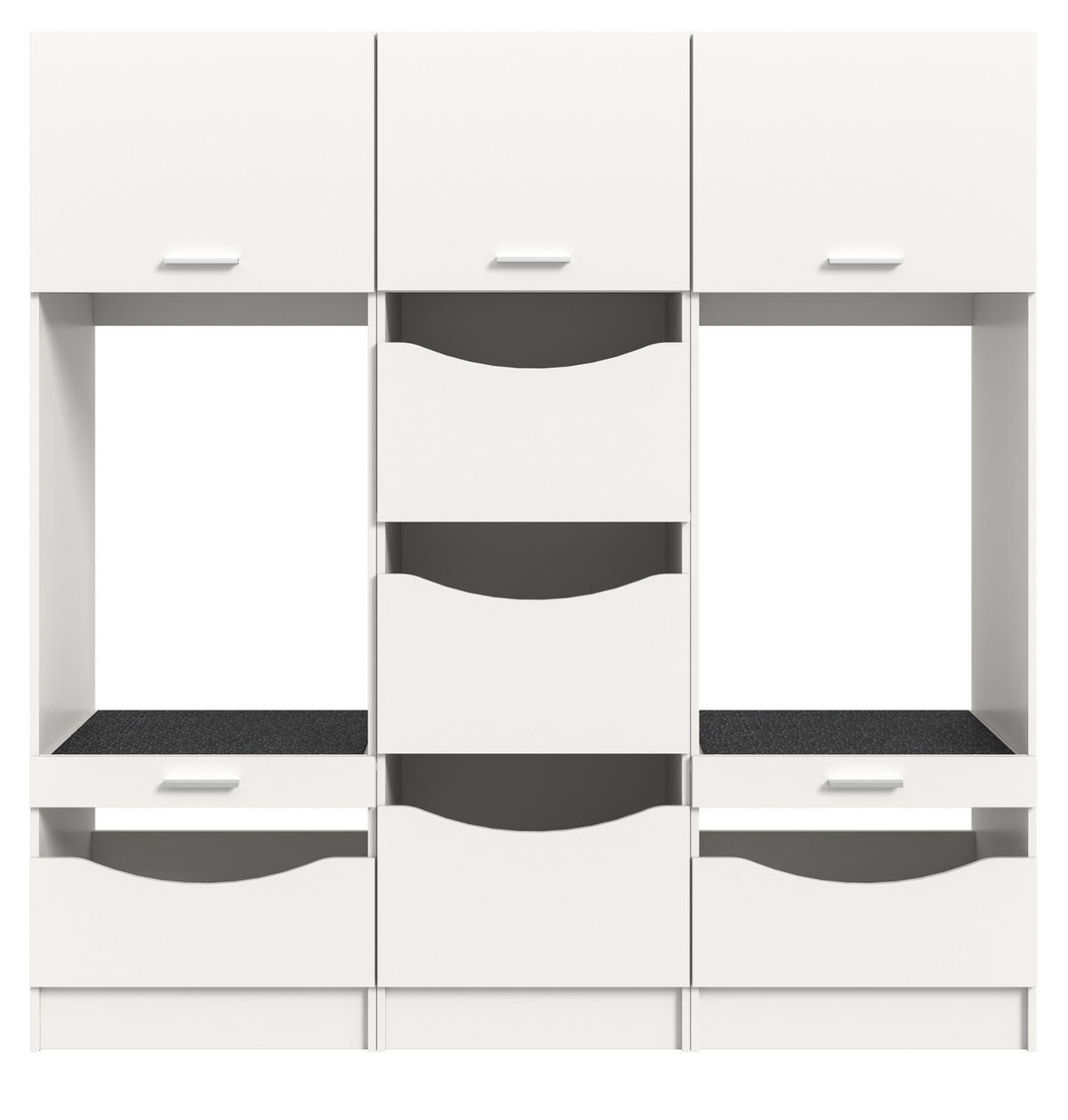 WASCHMASCHINENSCHRANK weiß Set 3-teilig, Waschmaschinenumbau 192 cm mit viel Stauraum - Silberfarben/Weiß, Glas/Holzwerkstoff (192/196/68cm) - Inn.Furn