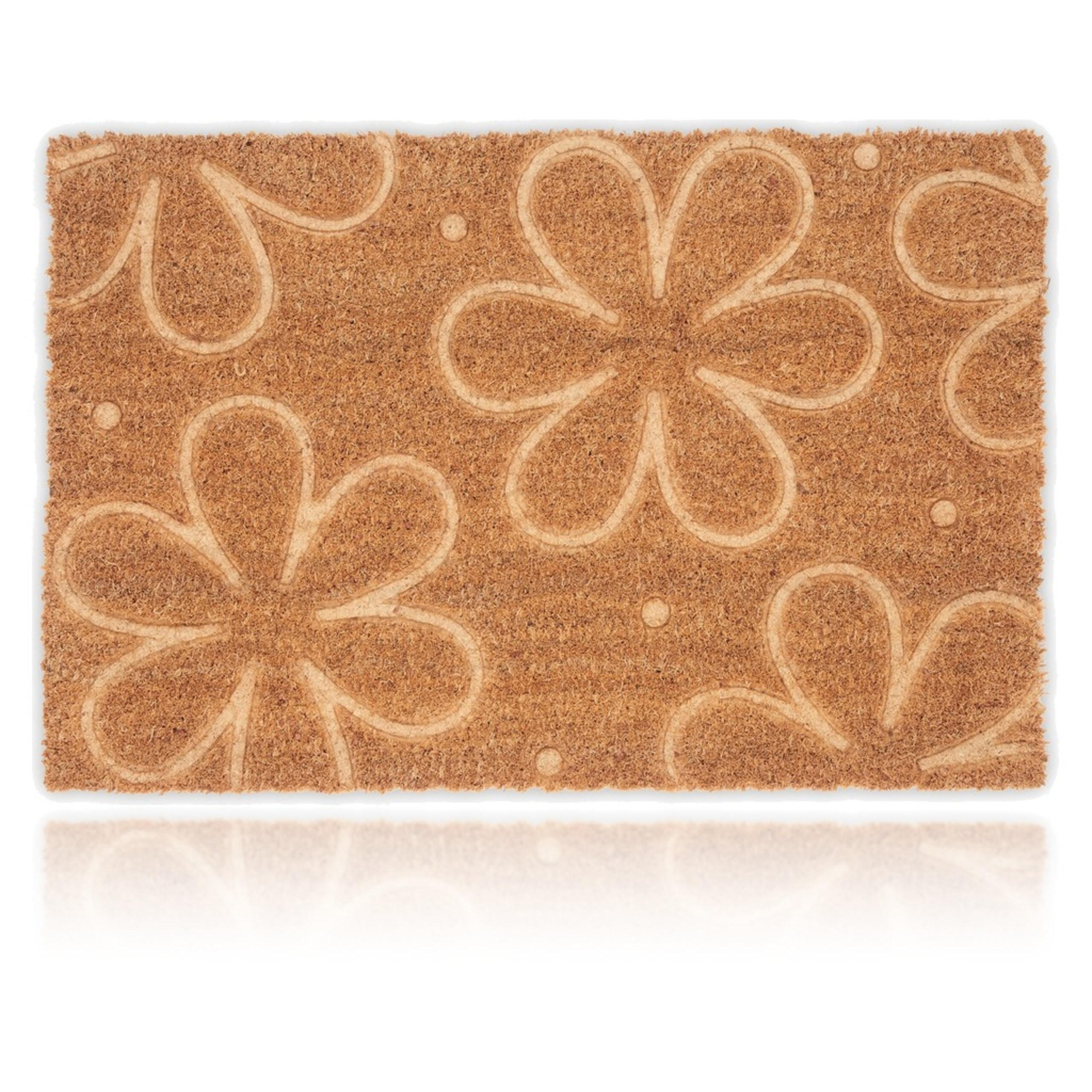 COVORAȘ Natural fibră de cocos antiderapant 60x40 cm - maro deschis, material plastic/material textil (60/40cm) - Relaxdays
