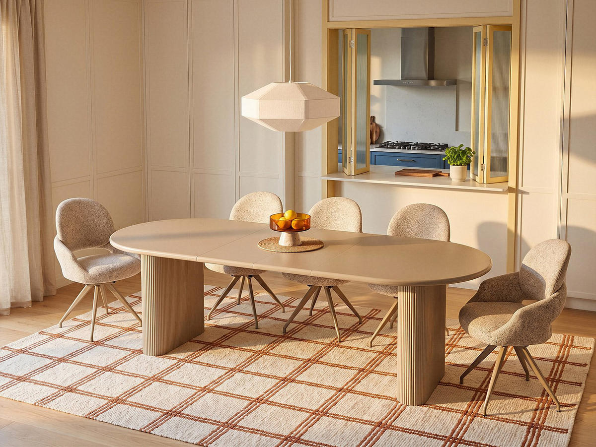 ESSTISCH - 6 Personen, 8 Personen, 10 Personen - holz - taupe Vorlina - Taupe, Holz (100/160/76cm) - Vente-Unique