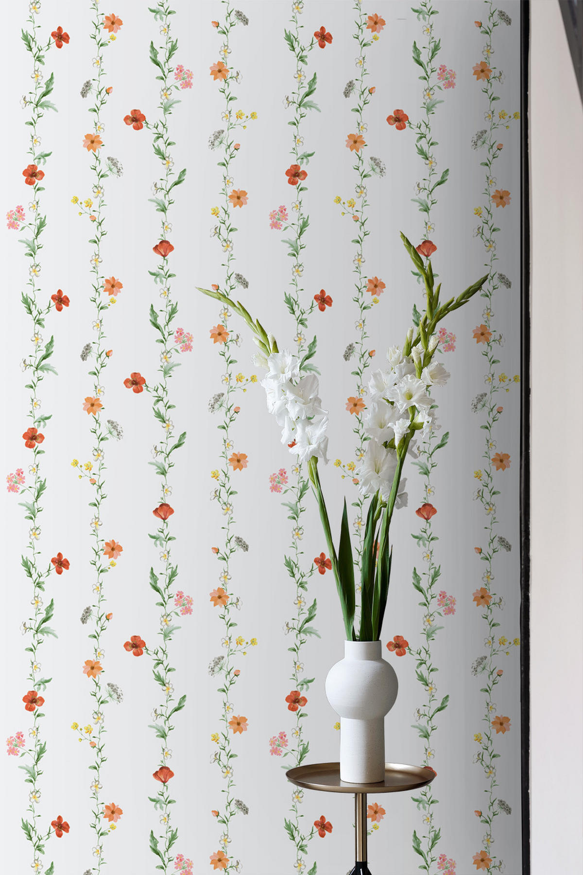 TAPETE Blumen 53 cm x 10 m - Orange, Papier (53/1000cm) - Sanders & Sanders