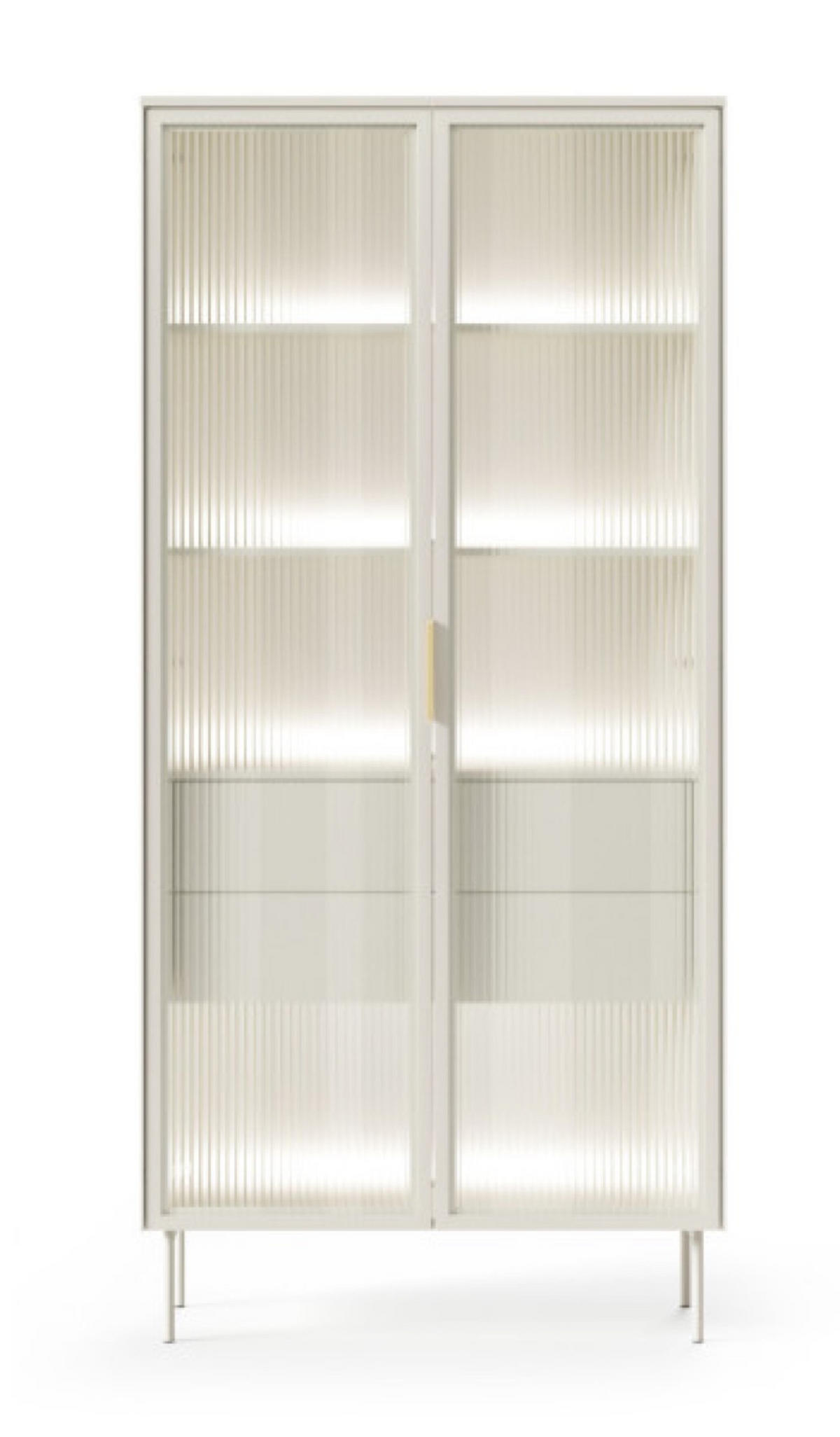 VITRINE Kaschmir LUMIN Hoch 2D2S LED - Beige, Holzwerkstoff (91.5/194.6/39.3cm) - Sepro Meble