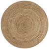 TEPPICH Jute in Naturtönen, handgewebt EDEN, Braun-Blau 180x180 cm - Blau/Braun, Naturmaterialien (180/180cm) - KADIMA DESIGN