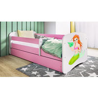 KINDERBETT Meerjungfrau 70x140 cm mit Matratze, Schublade, Rausfallschutz & Lattenrost, Rosa - Rosa, Holzwerkstoff (70/140cm) - RAUMHIRSCH FURNITURE