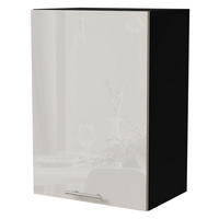 HÄNGESCHRANK Brerra W2/50 Schwarz / RAL 9001 creme Hochglanz 50 / 32,5 / 72cm - Creme/Schwarz, Holz/Holzwerkstoff (50/72/32.5cm) - Feldmann-Wohnen