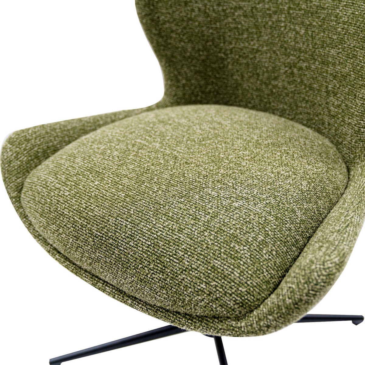 STUHL-SET 6 Stück in Webstoff Grün - Schwarz/Grün, Textil/Metall (57/83/63cm) - Furnhouse