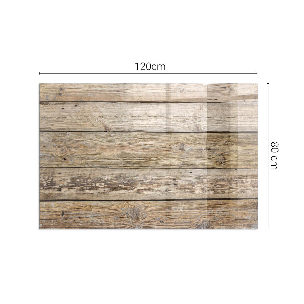 GLASPLATTE für Kamin 120x80 cm - Beige, Glas (120/80/0.4cm) - TULUP