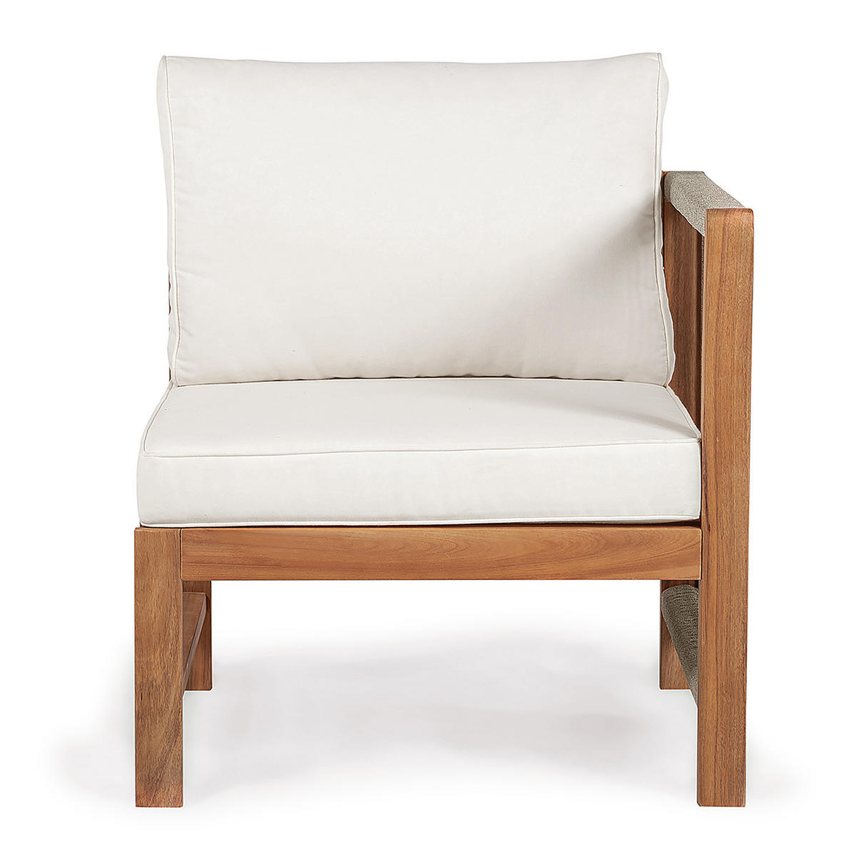 LOUNGESET - 2-teilig - Akazie massiv / Polyester - Braun / Beige - Beige/Braun, Holz/Textil - home24