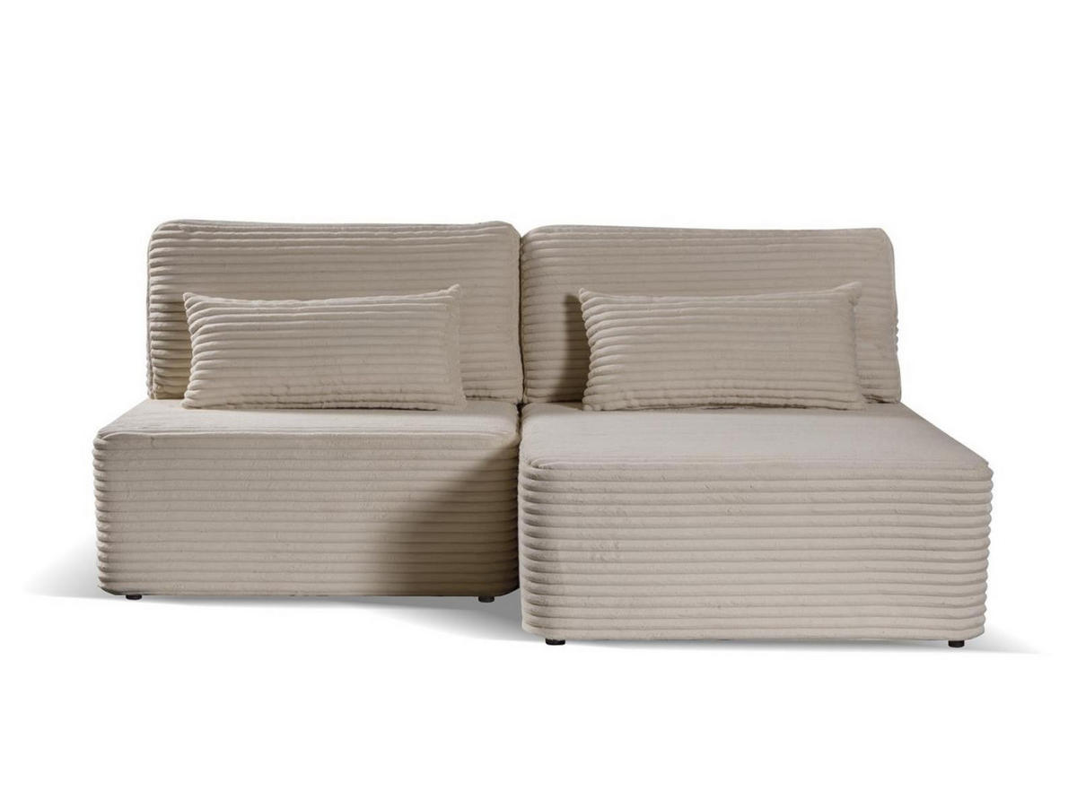 ECKSOFA Amsterix Beige, mit Schlaffunktion - Beige, Textil (213/158cm) - Bettso