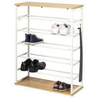 SCHUHREGAL, 18 Paar Schuhe, weiß - Weiß, Metall (70/90/28cm) - eluno