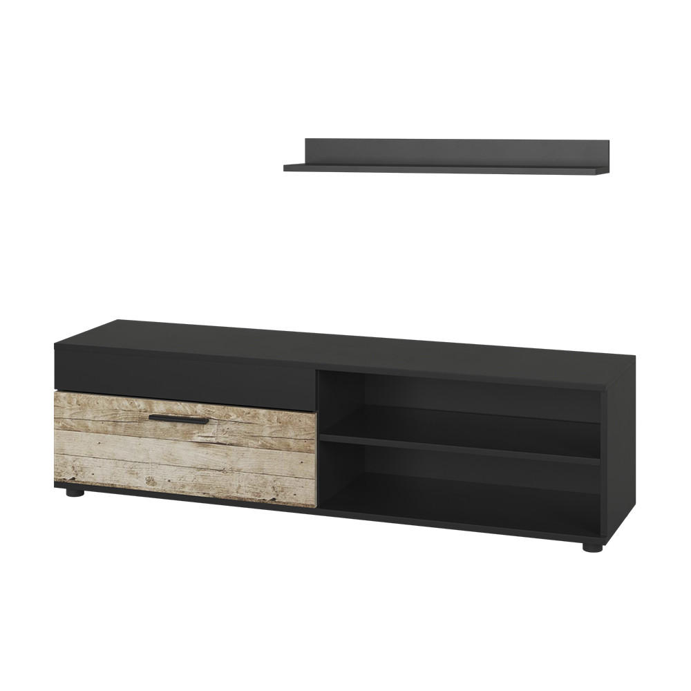 LOWBOARD & RAFT Berno Stejar negru/nisip cu 1 clapeta
