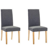 ESSZIMMERSTUHL 2er-Set Polsterbezug Grau Broadway - Grau, Holz/Textil (42/93/59cm) - Beliani