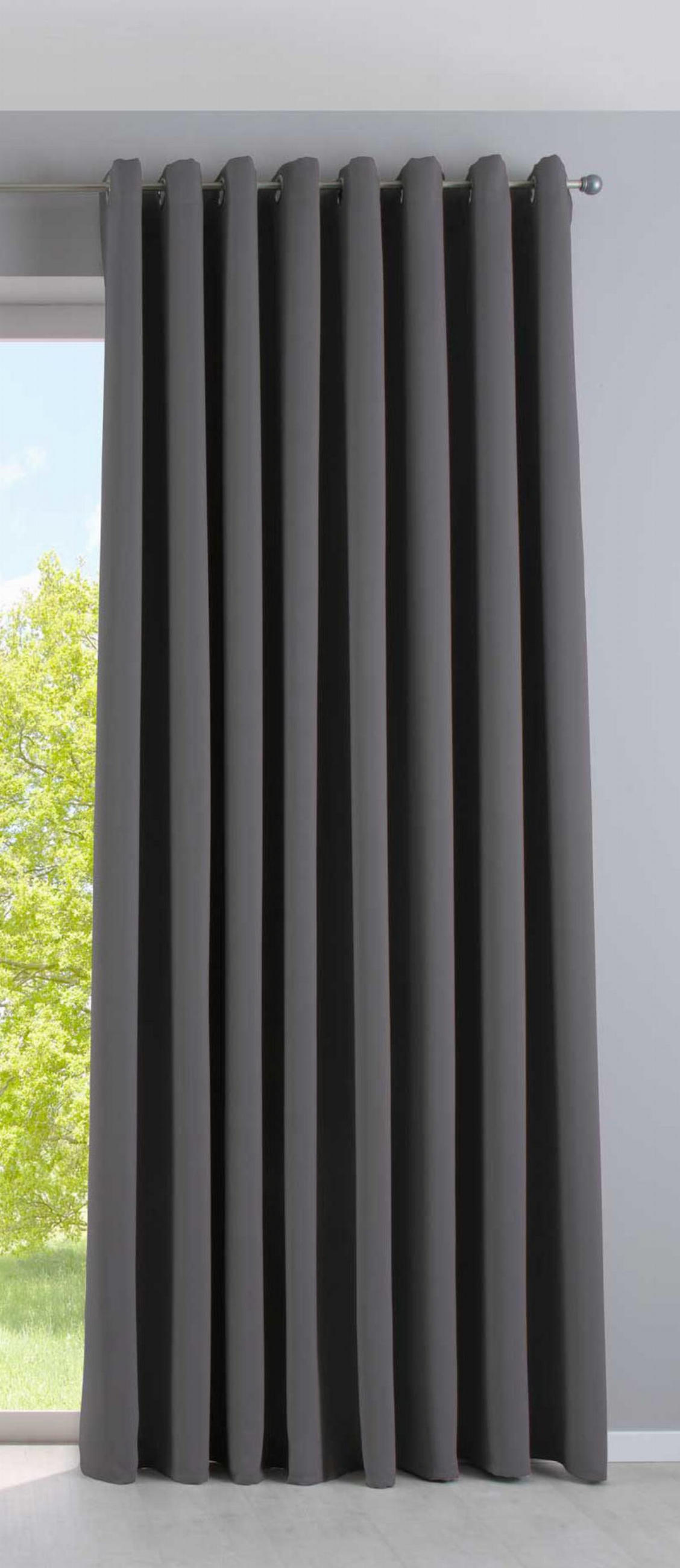 VORHANG »NEW YORK« HxB 245x295 cm Dunkelgrau - Dunkelgrau, Textil (295/245cm) - Gardinenbox