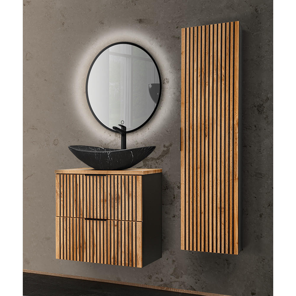Lomado Badmöbel-Set Braun 112x200x47 cm