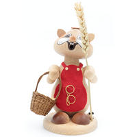 RAUCHFIGUR Hamster Urhamster-Frau 18 cm - Multicolor, Holz (12/18/0.1cm)