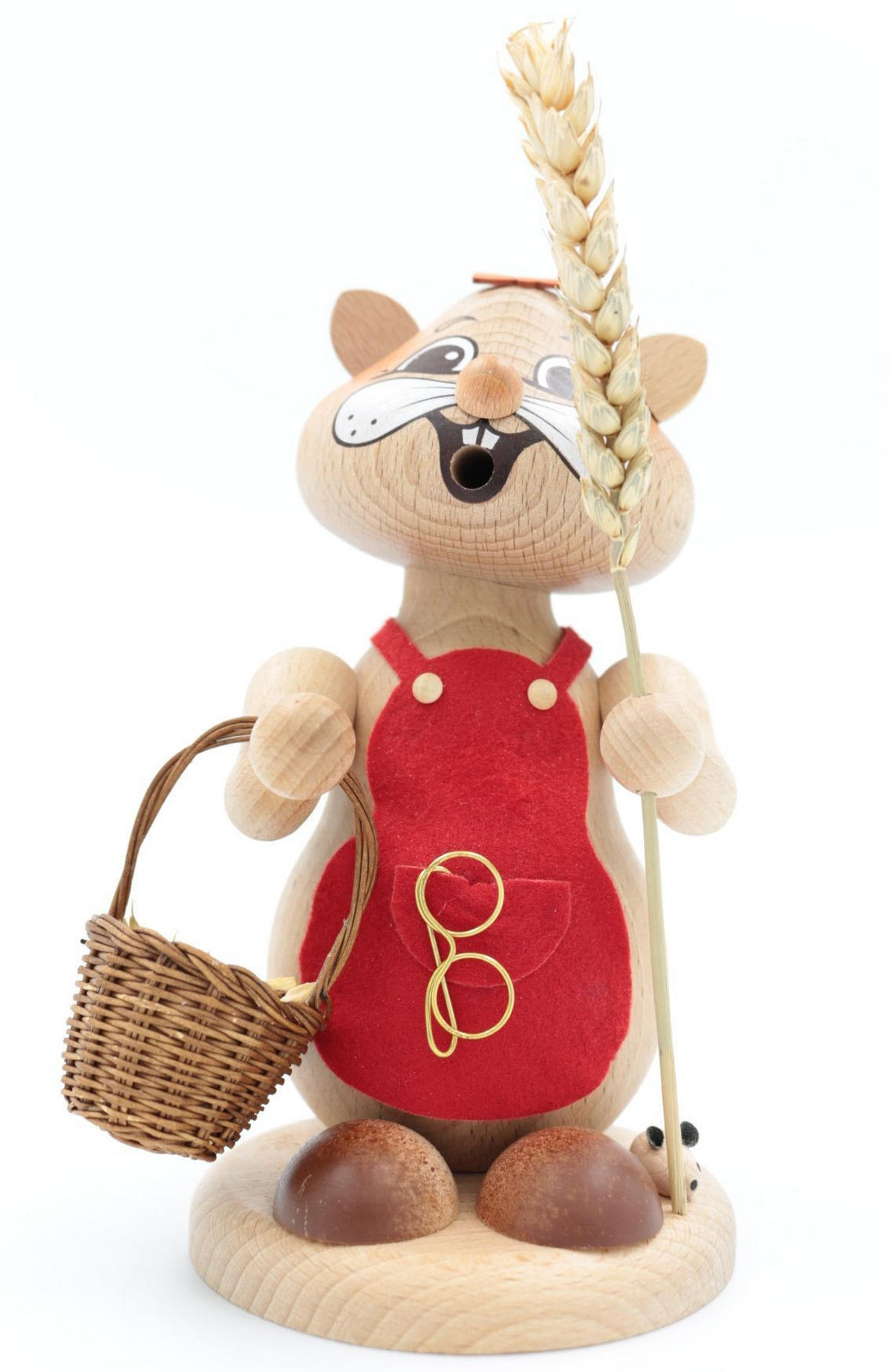 RAUCHFIGUR Hamster Urhamster-Frau 18 cm - Multicolor, Holz (12/18/0.1cm)