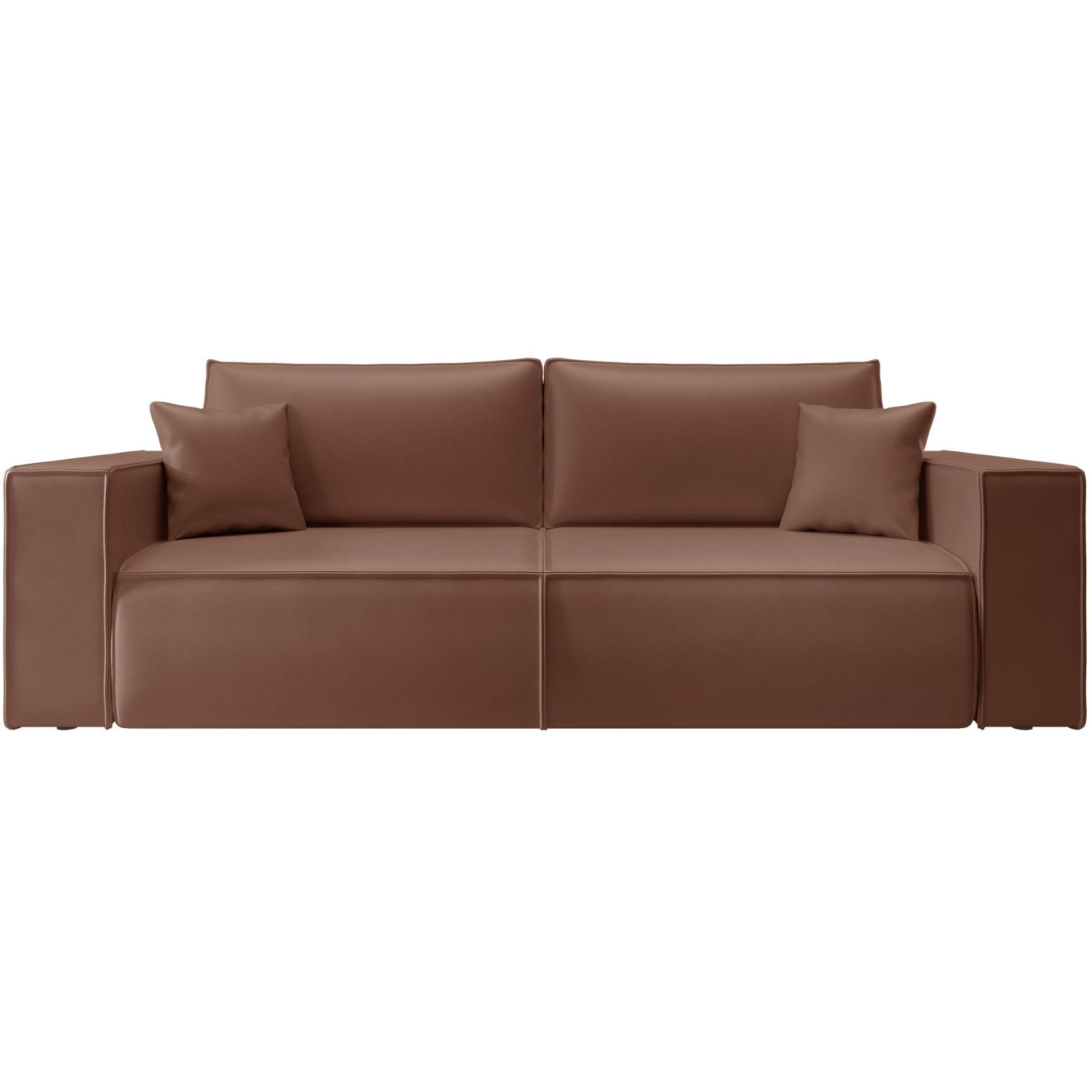 3-SITZER SCHLAFSOFA Farese Cuero Braun, Kunstleder - Schwarz/Braun, Kunststoff/Textil (257/86/102cm) - Selsey