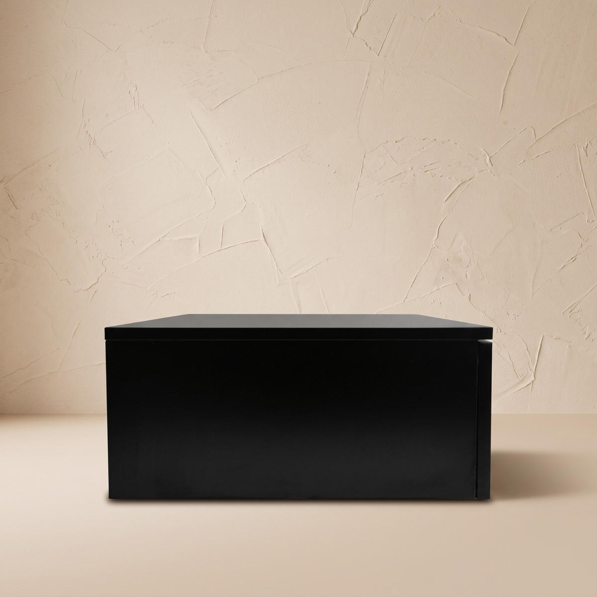 WAND-NACHTTISCH mit Schublade 40/35/16 cm - Schwarz, Holzwerkstoff (35/16/40cm) - SCENA LIVING