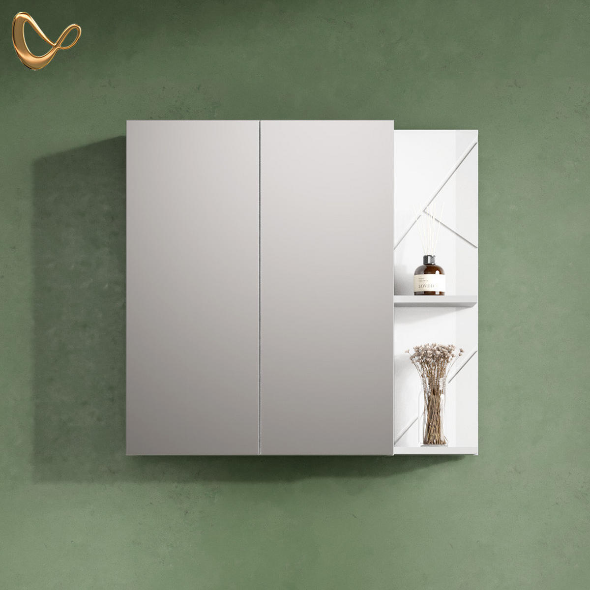 SPIEGELSCHRANK Ronco Weiß/Weiß Hochglanz 80 x 75 cm - Weiß Hochglanz/Weiß, Holzwerkstoff (80/75/17.2cm) - Livinity®