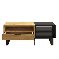 COUCHTISCH Farbblockdesign Natur/Schwarz - Walnussfarben, Holzwerkstoff (100/50/40cm) - ComfortXL