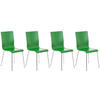 BESUCHERSTUHL 4er Set Holz grün - Grün, Holz/Metall (43/87/47cm) - CLP