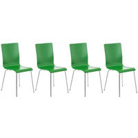 BESUCHERSTUHL 4er Set Holz grün - Grün, Holz/Metall (43/87/47cm) - CLP