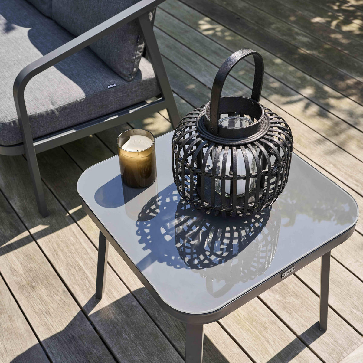 GARTENSET 5-tlg., Grau - Grau, Metall - Oviala